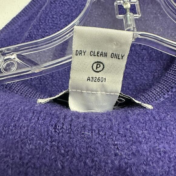 Linea by Louis Dell Olio Women Cardigan Size M Wool Purple Embroidered Folk FLAW - Picture 5 of 8